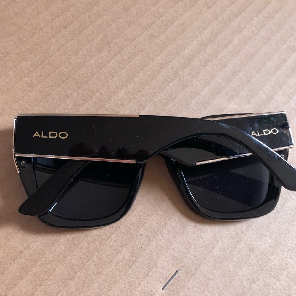 Aldo Black Sunglasses with Gold Logo Accent